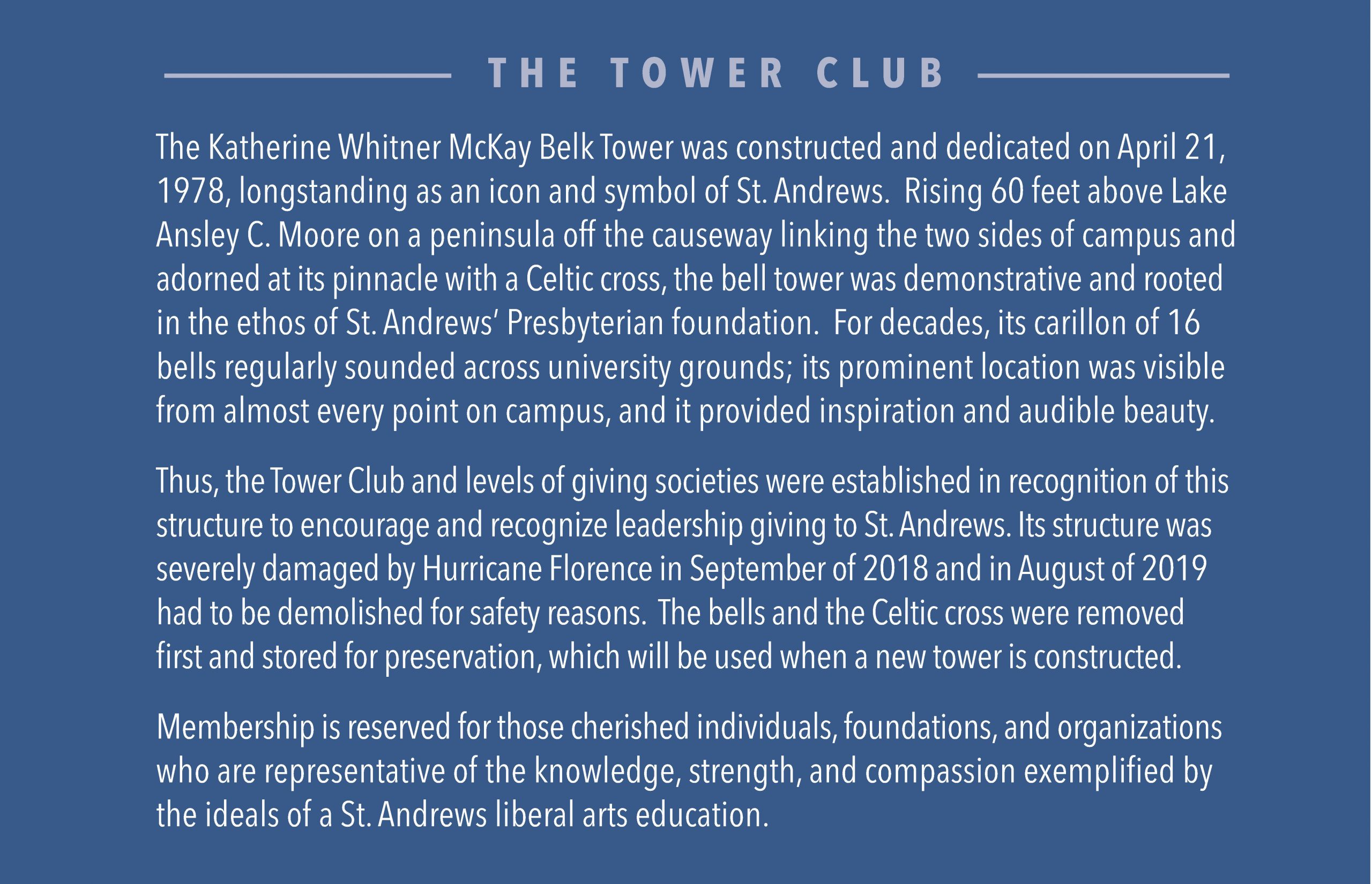 the tower club intro text