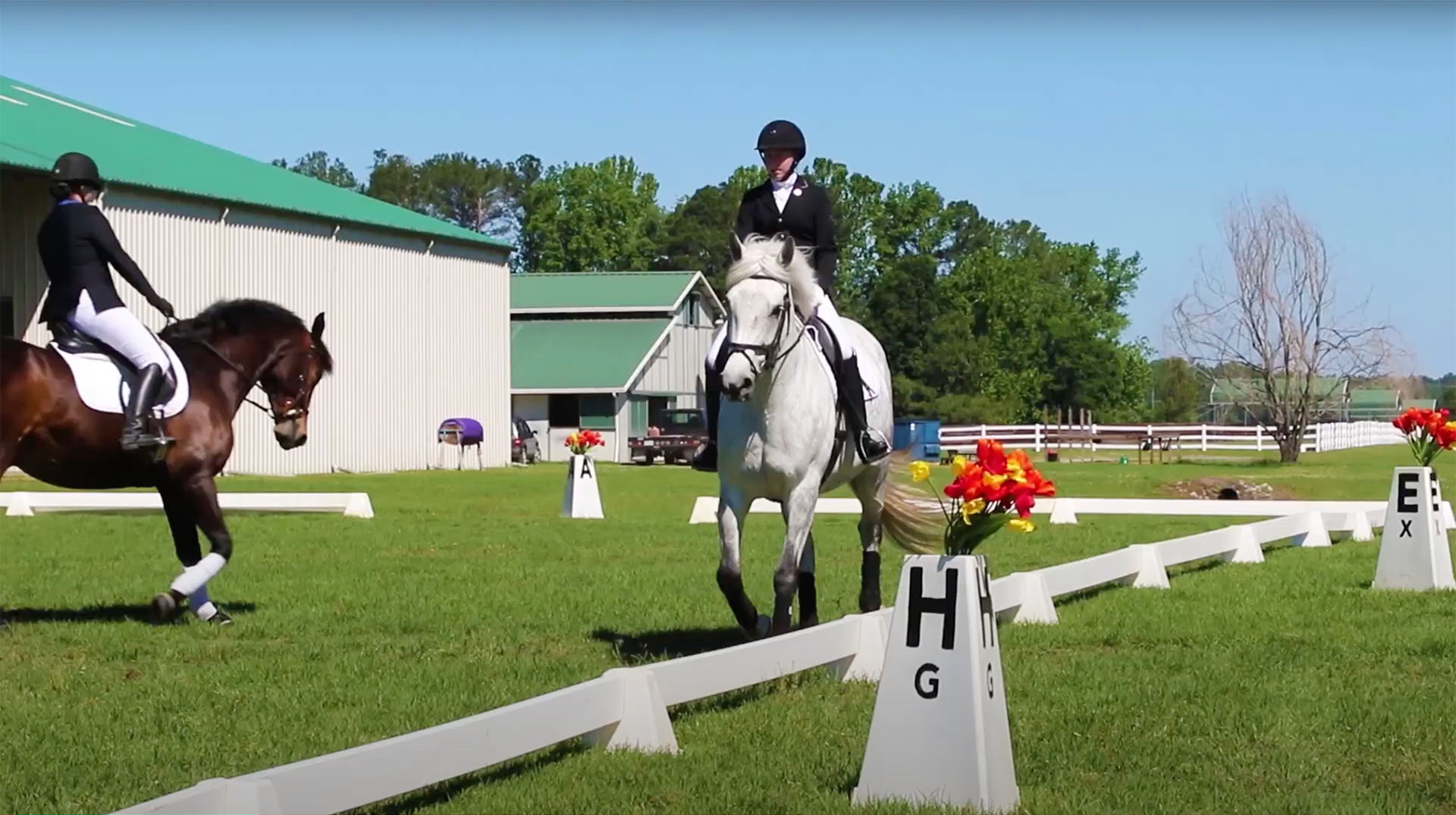 St Andrews equestrian students riding outdoors